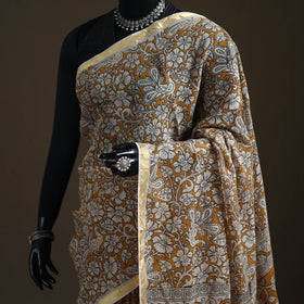 Kalamkari Printed Kota Doria Cotton Saree 19