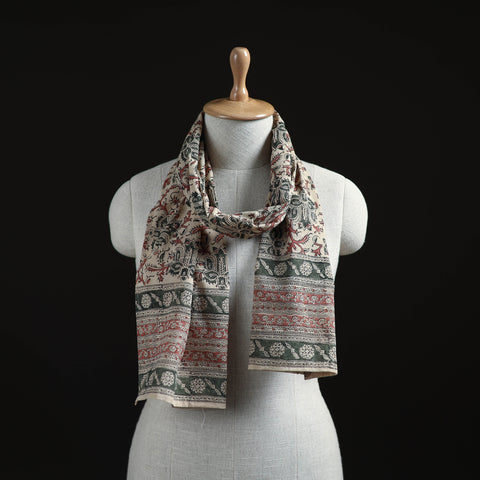 Pedana Block Print Natural Dyed Cotton Kalamkari Stole 51