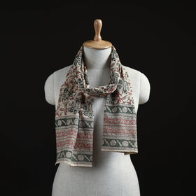 Pedana Block Print Natural Dyed Cotton Kalamkari Stole 51