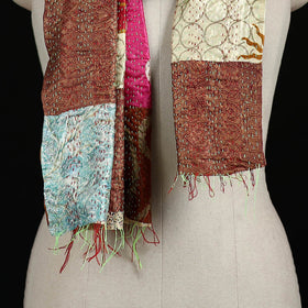 Bengal Kantha Handwork Patchwork Reversible Silk Stole 320