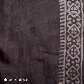 Pure Handloom Tussar Silk Saree in Bengal Hand Block Prints 07
