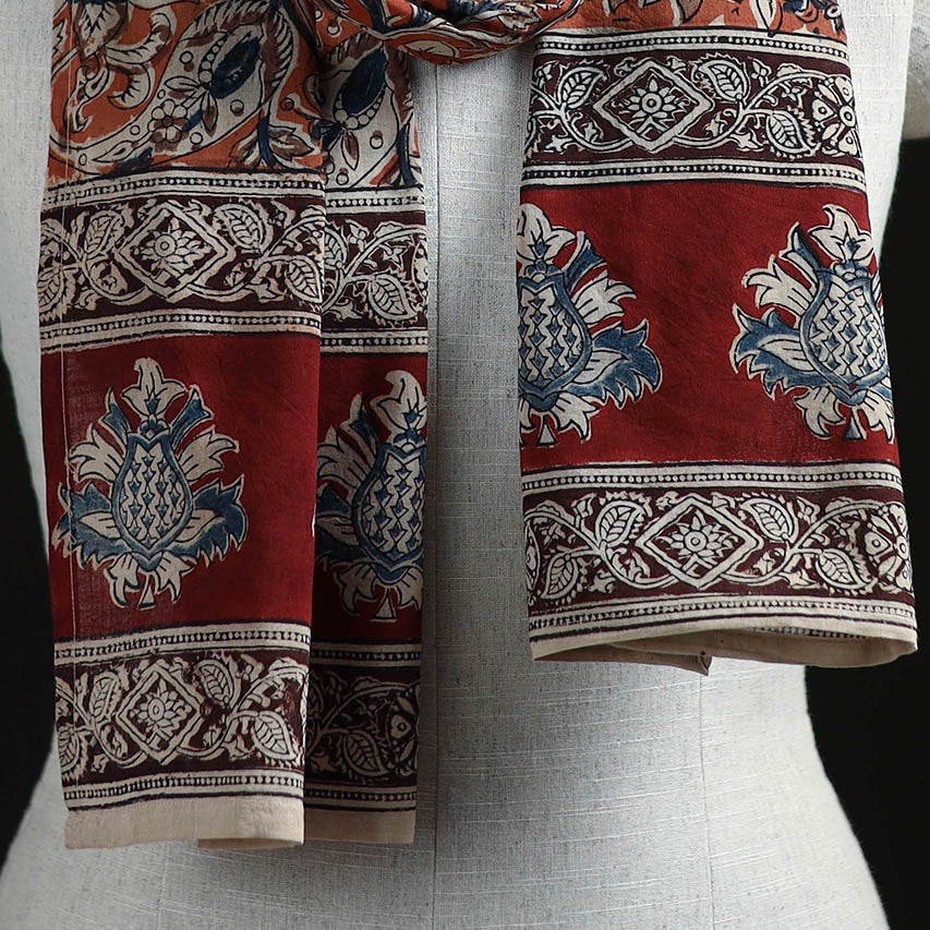 Pedana Block Print Natural Dyed Cotton Kalamkari Stole 53