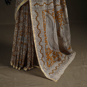 Kalamkari Printed Kota Doria Cotton Saree 19