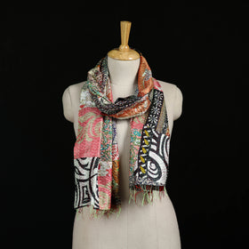 Bengal Kantha Handwork Patchwork Reversible Silk Stole 322