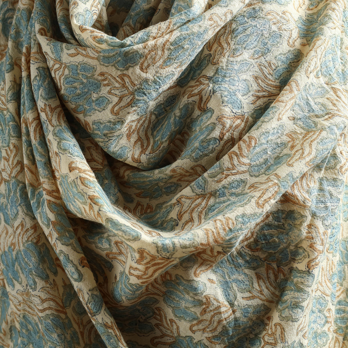 Floral Sanganeri Print Pure Merino Wool Handwoven Shawl 23