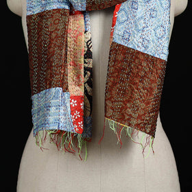 Bengal Kantha Handwork Patchwork Reversible Silk Stole 323
