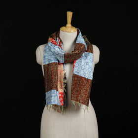 Bengal Kantha Handwork Patchwork Reversible Silk Stole 323