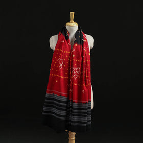 Kutch Handwoven Bandhani Tie-Dye Merino Wool Shawl 35