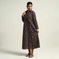 Black - Ajrakh Hand Block Printed Cotton Dress