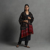 Handwoven Merino Wool Bandhani Shawl w/ Neran Embroidery 38