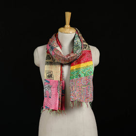 Bengal Kantha Handwork Patchwork Reversible Silk Stole 324