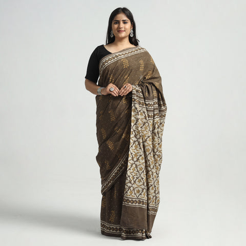 block printed saree