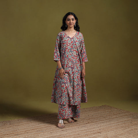 Kalamkari Printed Cotton 2pc Kurta Set for women 06