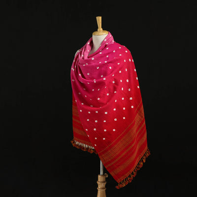 Kutch Handwoven Bandhani Merino Wool Shawl 44