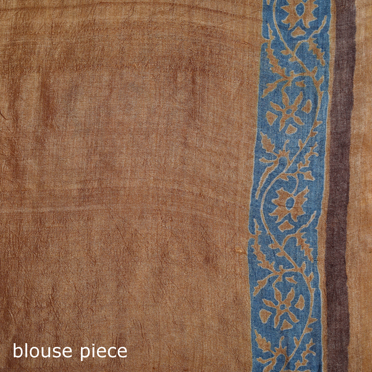 Pure Handloom Tussar Silk Saree in Bengal Hand Block Prints 06