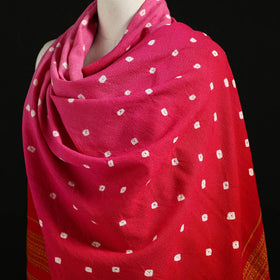 Kutch Handwoven Bandhani Merino Wool Shawl 44