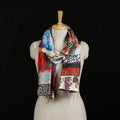 Bengal Kantha Handwork Patchwork Reversible Silk Stole 326