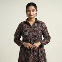 Black - Ajrakh Hand Block Printed Cotton Dress