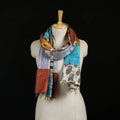 Bengal Kantha Handwork Patchwork Reversible Silk Stole 327