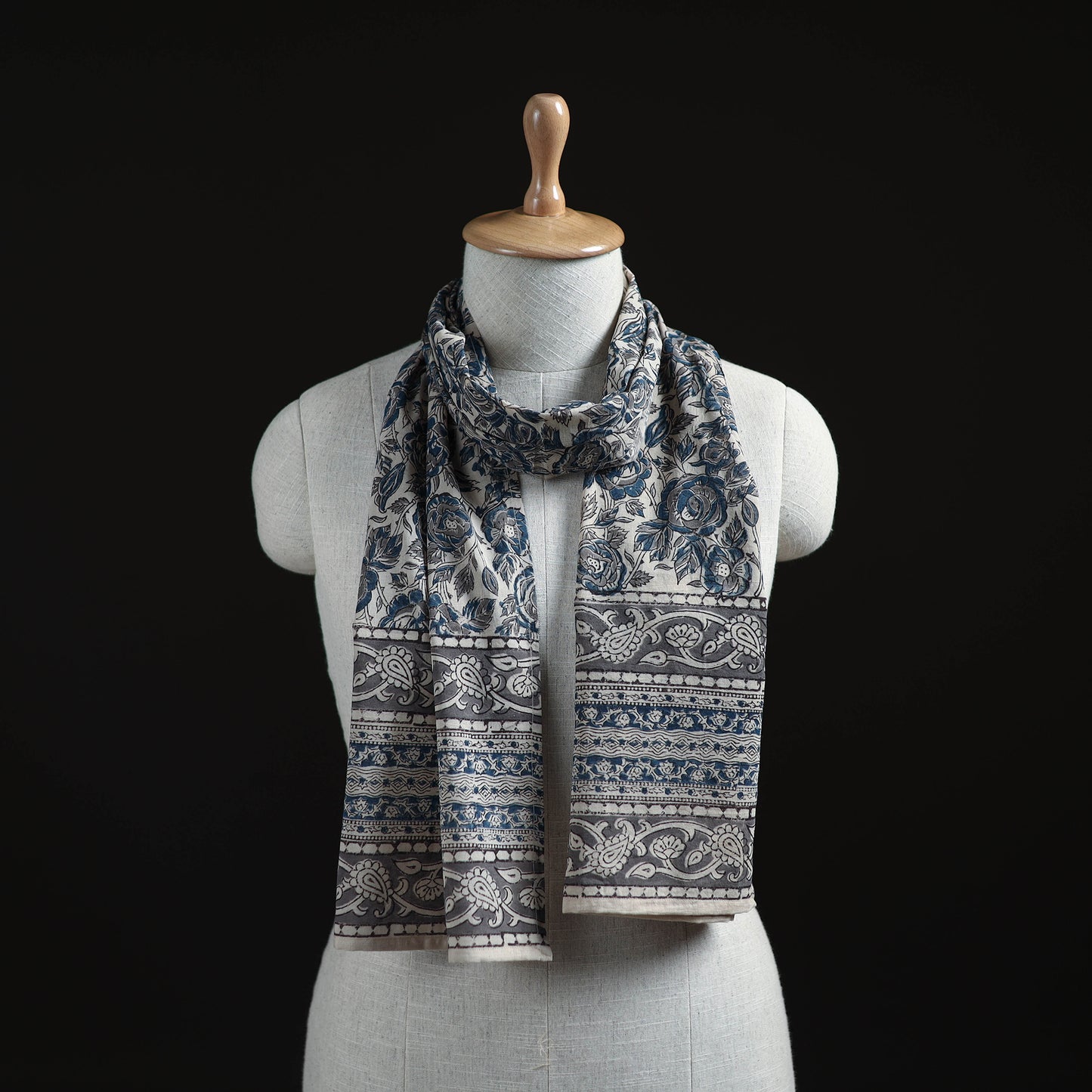 Pedana Block Print Natural Dyed Cotton Kalamkari Stole 58