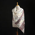 White - Handspun Handwoven Pure Eri Silk Aari Hand Embroidered Shawl of Assam 07