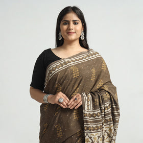 block printed saree