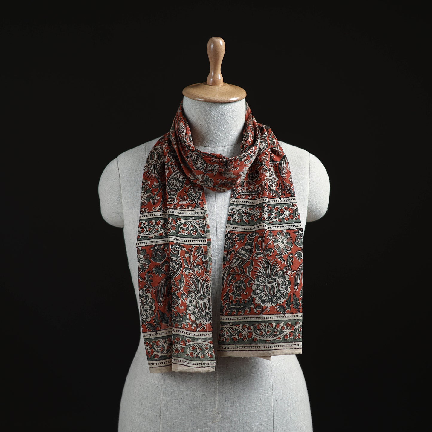 Pedana Block Print Natural Dyed Cotton Kalamkari Stole 59