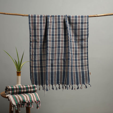 Handloom Fine Cotton Checks Bath Towel  65