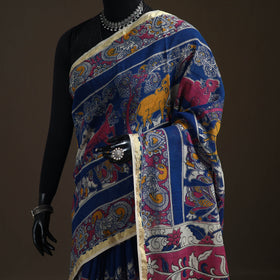 Kalamkari Printed Kota Doria Cotton Saree 21