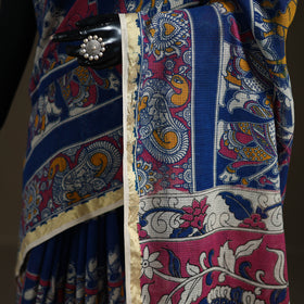 Kalamkari Printed Kota Doria Cotton Saree 21