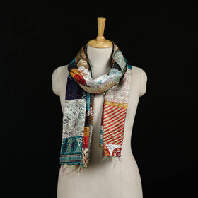 Bengal Kantha Handwork Patchwork Reversible Silk Stole 330