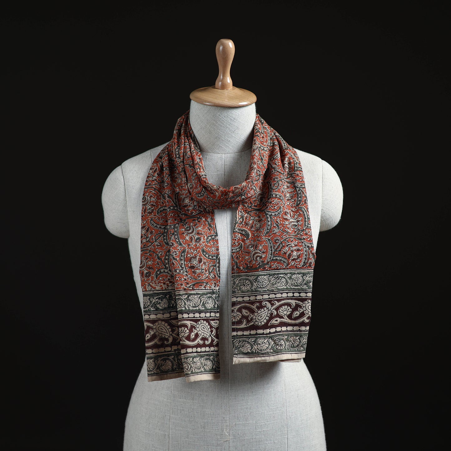 Pedana Block Print Natural Dyed Cotton Kalamkari Stole 61