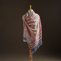 Floral Sanganeri Print Pure Merino Wool Handwoven Shawl 25