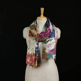 Bengal Kantha Handwork Patchwork Reversible Silk Stole 331