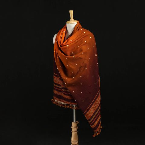 Kutch Handwoven Bandhani Merino Wool Shawl 46