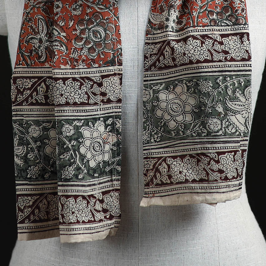 Pedana Block Print Natural Dyed Cotton Kalamkari Stole 64