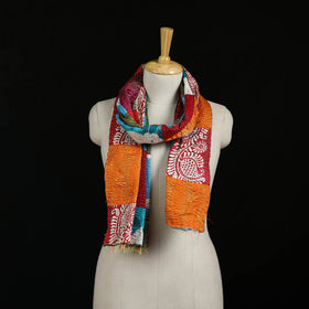 Bengal Kantha Handwork Patchwork Reversible Silk Stole 333