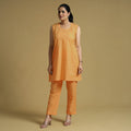 Orange - yellow - plain dyed cotton co-ord set - handcrafted