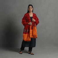 Handwoven Merino Wool Bandhani Shawl w/ Neran Embroidery 41