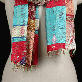 Bengal Kantha Handwork Patchwork Reversible Silk Stole 334