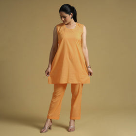 Orange - yellow - plain dyed cotton co-ord set - handcrafted