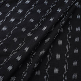 Black Sambalpuri Ikat Cotton Fabric