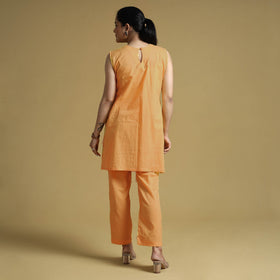 Orange - yellow - plain dyed cotton co-ord set - handcrafted