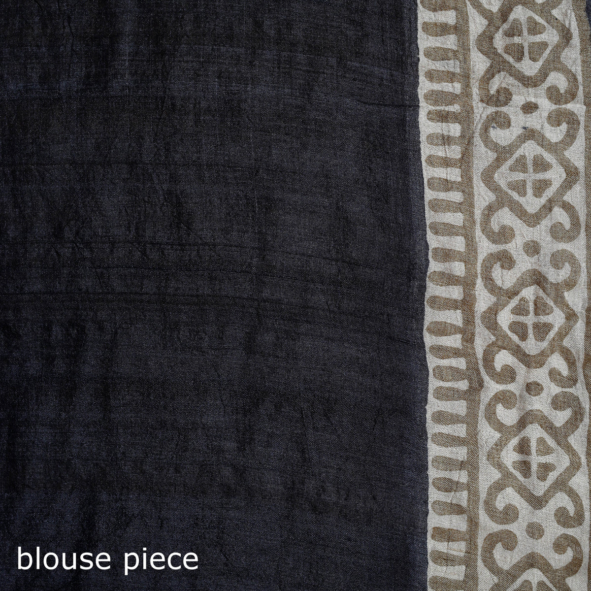 Pure Handloom Tussar Silk Saree in Bengal Hand Block Prints 04