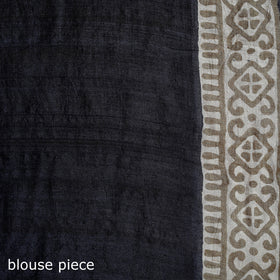 Pure Handloom Tussar Silk Saree in Bengal Hand Block Prints 04