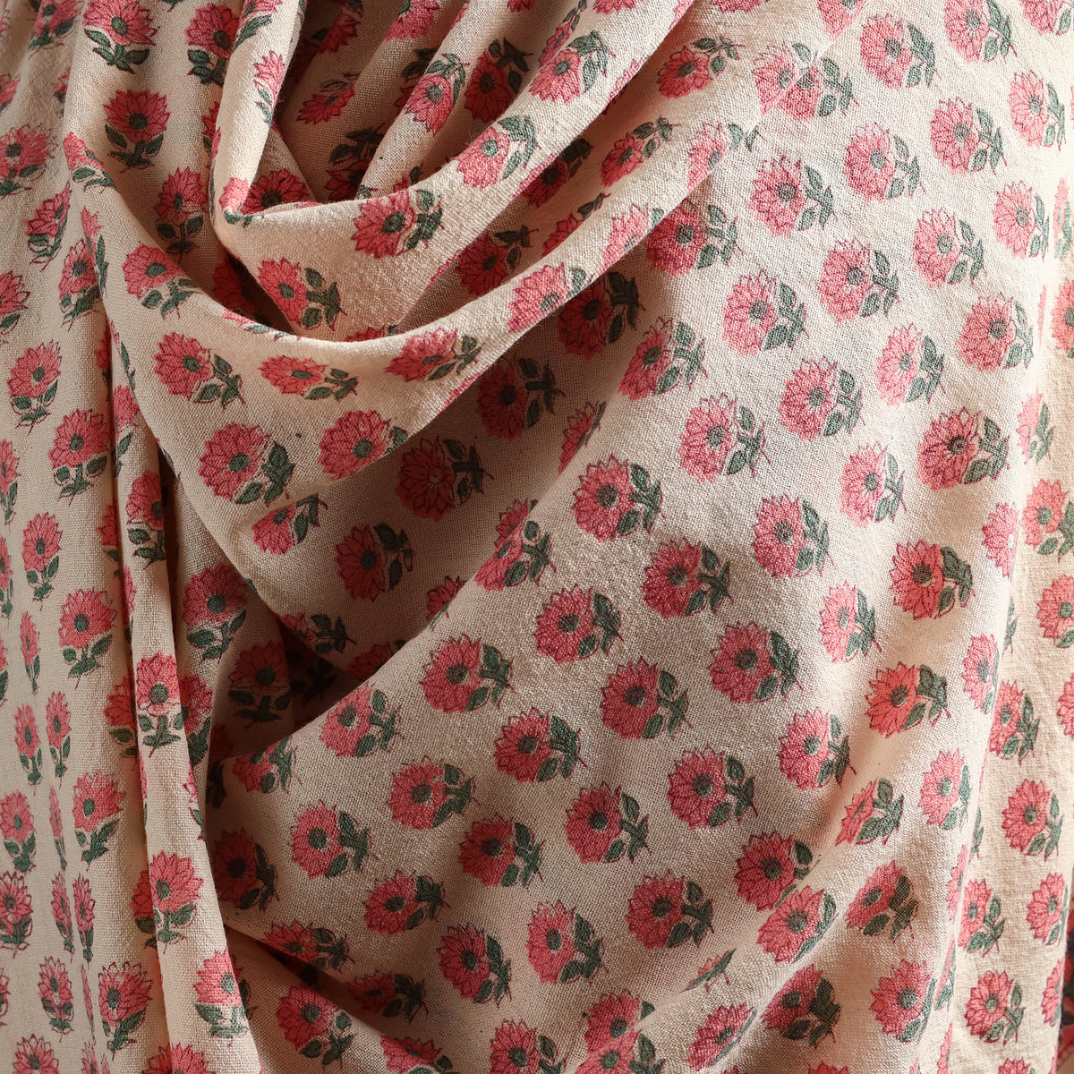 Floral Sanganeri Print Pure Merino Wool Handwoven Shawl 26