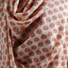 Floral Sanganeri Print Pure Merino Wool Handwoven Shawl 26