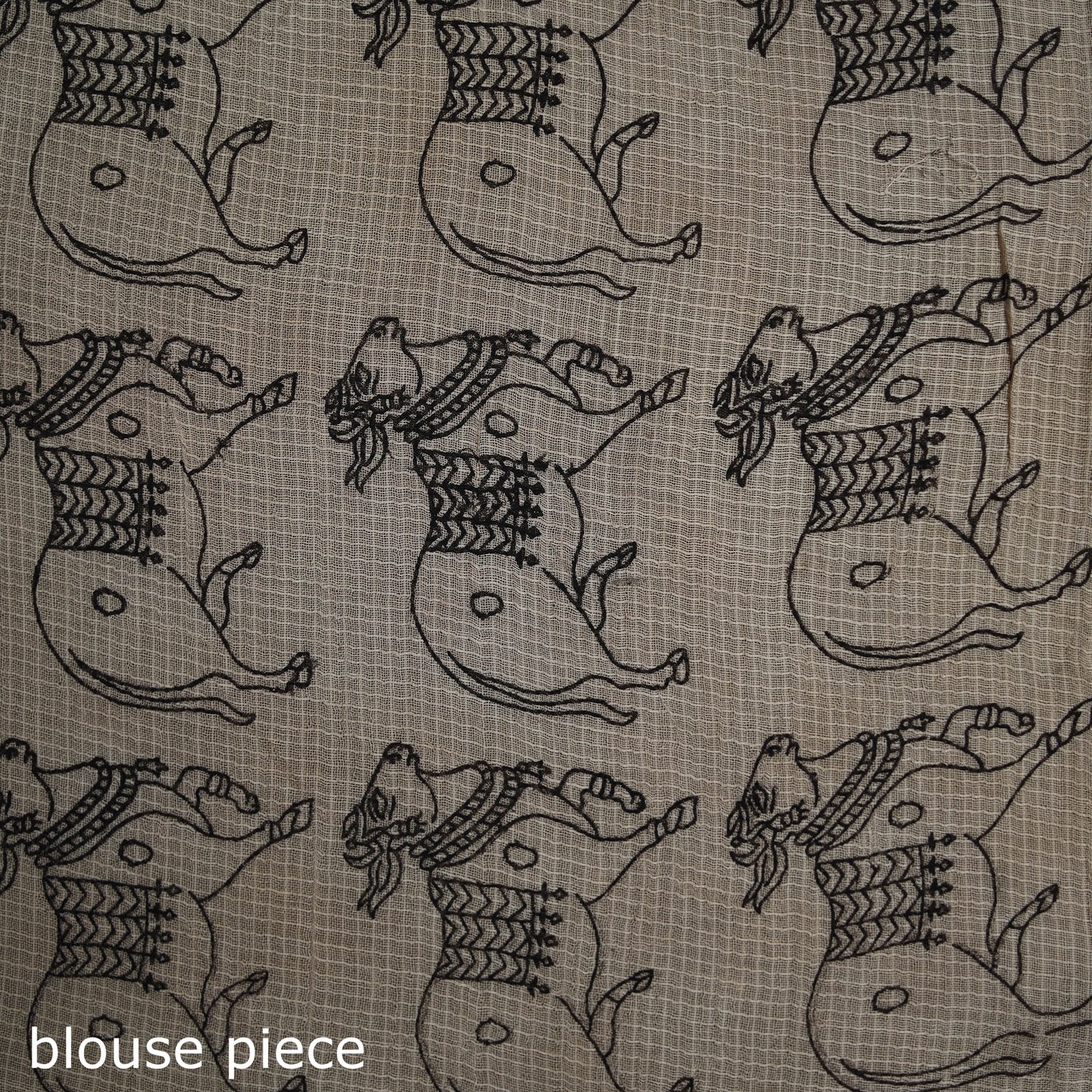 Kalamkari Printed Kota Doria Cotton Saree 22