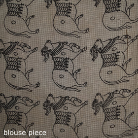 Kalamkari Printed Kota Doria Cotton Saree 22