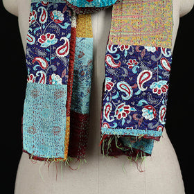 Bengal Kantha Handwork Patchwork Reversible Silk Stole 336
